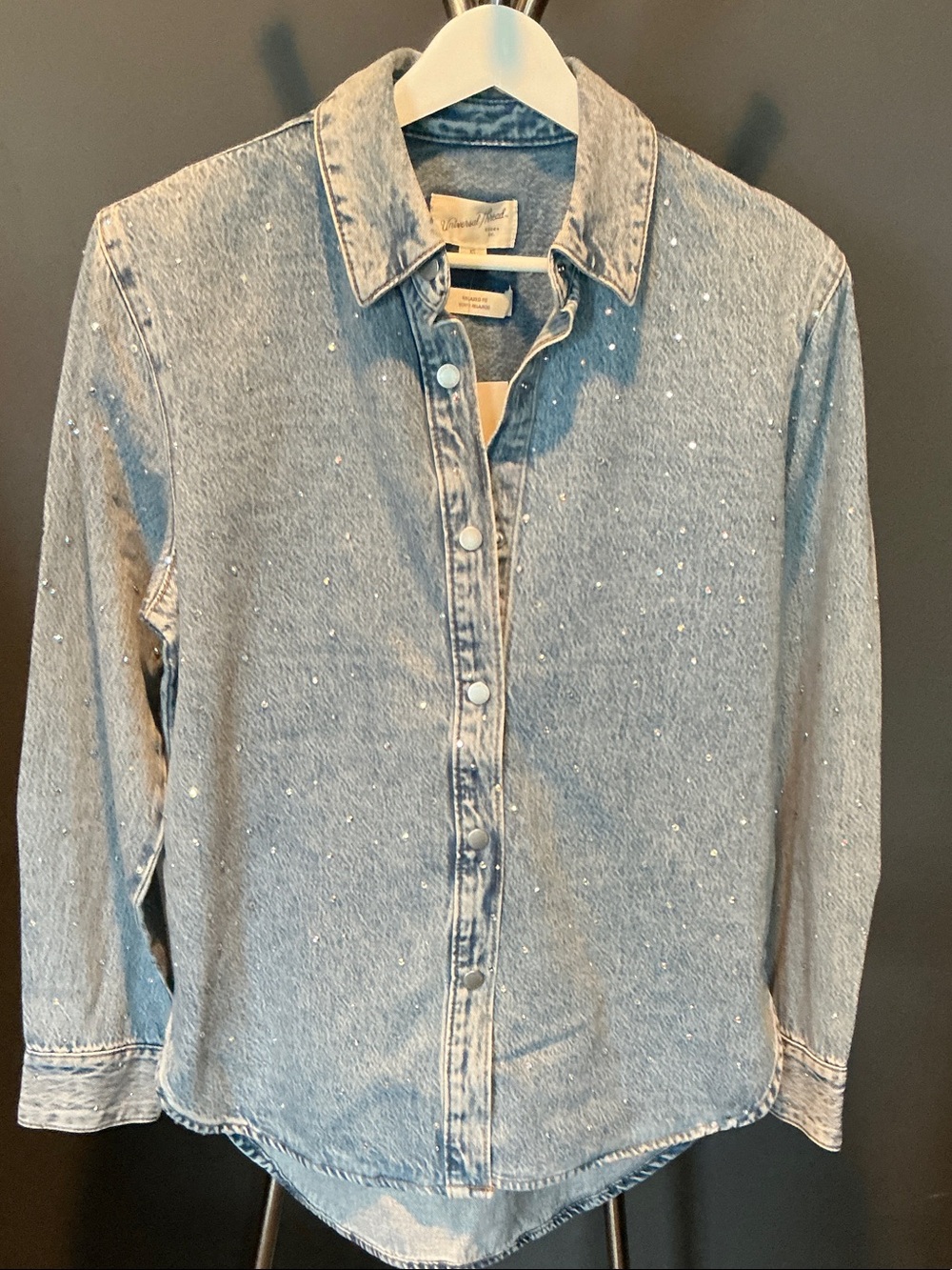 Embellished Light Blue Denim Shirt